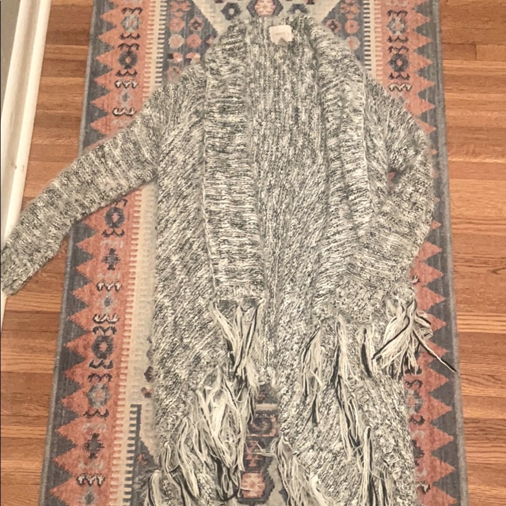 Cozy Fringe Sweater Cardigan - Small/Medium